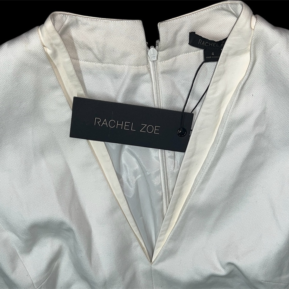 $395 Rachel Zoe off white V-neck dress size sp new